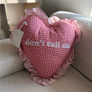 DONT CALL ME HEART RUFFLE CUTE THROW DECORATIVE ANTI SOCIAL PILLOW